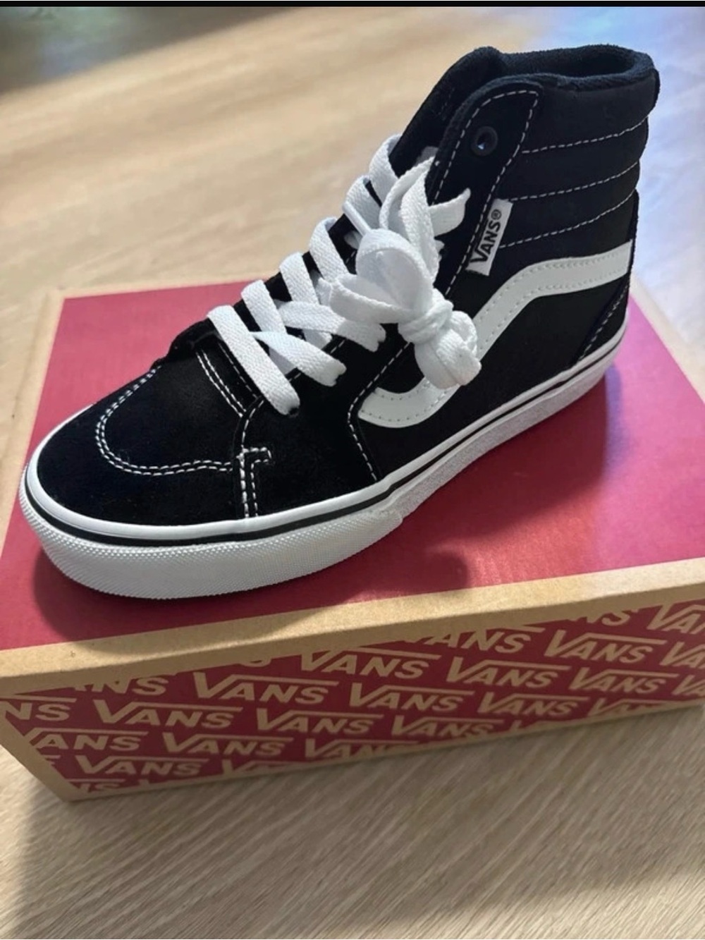 Vans Kids Sk8-Hi High-Top Sneakers in Black and White
